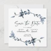 Save The Date Sage Argent Vert Élégant Floral Enregistrer La Dat (Devant)
