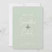 Save The Date Sage Contemporary Photo Wedding Enregistrer la dat (Devant)