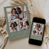 Save The Date Sage de collage minimal 3 photos vert