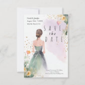 Save The Date Sage doré Eucalyptus vert (Devant)