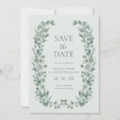 Save The Date Sage Eucalyptus Photo Enregistrer La Date (Devant)
