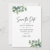 Save The Date Sage Eucalyptus Woodland Mariage (Devant)