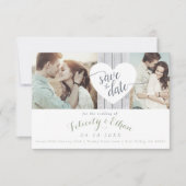 Save The Date Sage Floral Bois Photo Mariage Enregistrer La Cart (Devant)