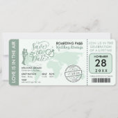 Save The Date Sage Green Boarding Pass Destination Mariage (Devant)