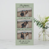 Save The Date Sage Green Chic Photo Strip Bridesmaid Proposition (Debout devant)