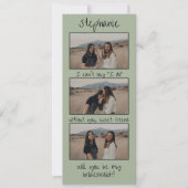 Save The Date Sage Green Chic Photo Strip Bridesmaid Proposition (Devant)