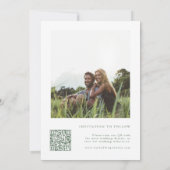 Save The Date Sage Green Classy Français Floral Crest (Dos)
