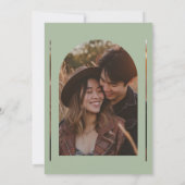 Save The Date Sage Green Crest Monogram & Photo  (Dos)