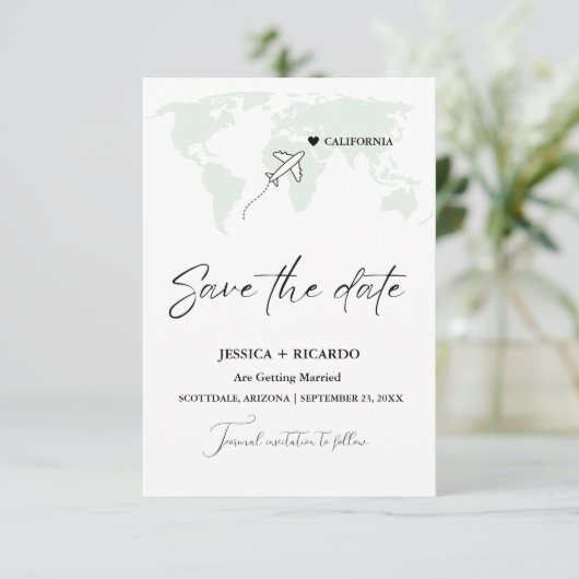 Save The Date Sage Green Destination Wedding Enregistrer la date (Debout devant)