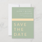 Save The Date Sage Green Enregistrer la date Elegant Gold (Devant)