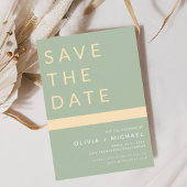 Save The Date Sage Green Enregistrer la date Elegant Gold