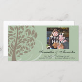 Save The Date Sage Green et Soft Brown Eco Tree (Devant / Derrière)