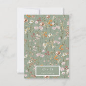 Save The Date Sage Green Fleurs sauvages Boho Enregistrer la dat (Dos)