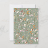 Save The Date Sage Green Fleurs sauvages Boho Enregistrer la dat (Dos)
