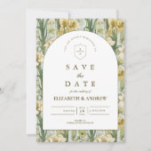 Save The Date Sage Green Floral Arch Wedding (Devant)