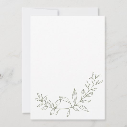 Save The Date Sage Green Flowers Boho Bride Enregistrer La Date (Dos)