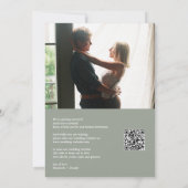 Save The Date Sage Green Foliage Gold Arch Photo QR Code Mariage (Dos)