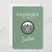 Save The Date Sage Green India Passeport Enregistrer La Date (Devant)