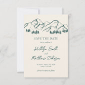 Save The Date Sage Green Mountain Pine Tree Mariage extérieur (Devant)