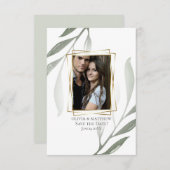 Save the date | Sage Green Olive Branch Waterverf Kaart (Voorkant / Achterkant)