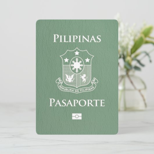 Save The Date Sage Green Philippines Passeport Enregistrer La Da (Debout devant)