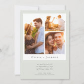Save The Date Sage Green Photo Collage Mariage moderne (Devant)