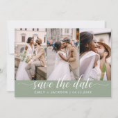 Save The Date Sage Green QR Code - Enregistrer la date 3 Photo (Devant)