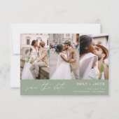 Save The Date Sage Green QR Code moderne Enregistrer la date 4 P (Devant)