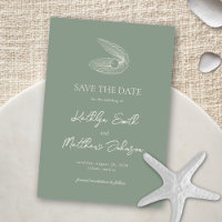 Sage Green Shell Beach Ocean Destination Mariage