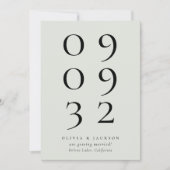 Save The Date Sage Green Simple Typographie Mariage photo (Devant)