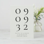 Save The Date Sage Green Simple Typographie Mariage photo (Debout devant)