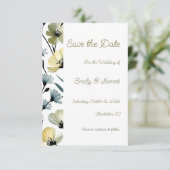 Save The Date Sage Green & Soft Yellow Botanical Wedding (Debout devant)