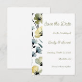 Save The Date Sage Green & Soft Yellow Botanical Wedding (Devant / Derrière)