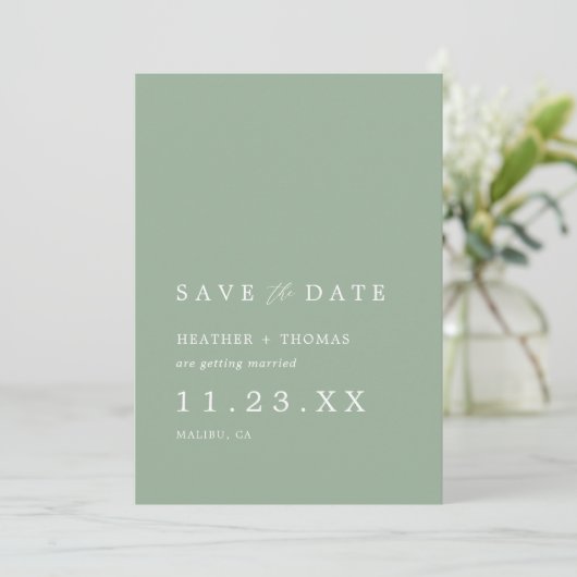 Save The Date Sage Green Spring Wedding Enregistrer La Date (Debout devant)