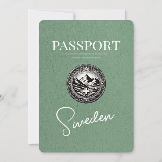 Save The Date Sage Green Suède Passeport Enregistrer La Date (Devant)