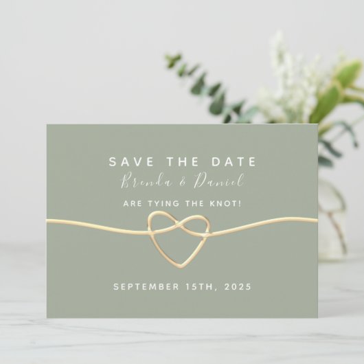 Save The Date Sage Green Wedding Enregistrer La Date (Debout devant)