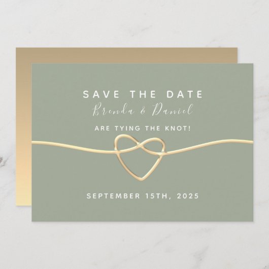 Save The Date Sage Green Wedding Enregistrer La Date (Devant / Derrière)