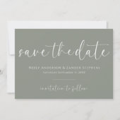 Save The Date Sage Green Wedding Enregistrer la date (Devant)