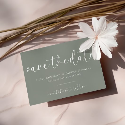 Save The Date Sage Green Wedding Enregistrer la date