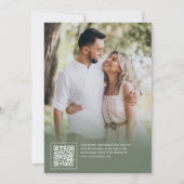 Save The Date Sage Green White Citrouille Wood Mariage Photo (Dos)