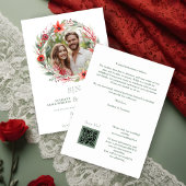 Save The Date Sage Luxury Initials Floral Red Shades Round Photo