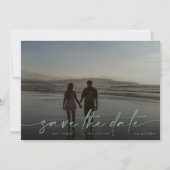 Save The Date Sage Main écrite Photo moderne Green Sea Mousse (Devant)