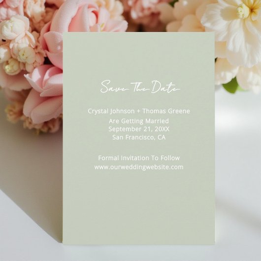 Save The Date Sage Modern Mariage Photo