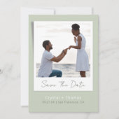Save The Date Sage Modern Mariage Photo (Devant)