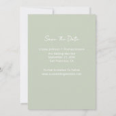 Save The Date Sage Modern Mariage Photo (Dos)