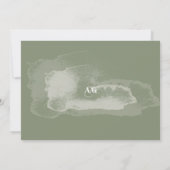 Save The Date Sage moderne Calligraphie verte Photo QR Code (Dos)
