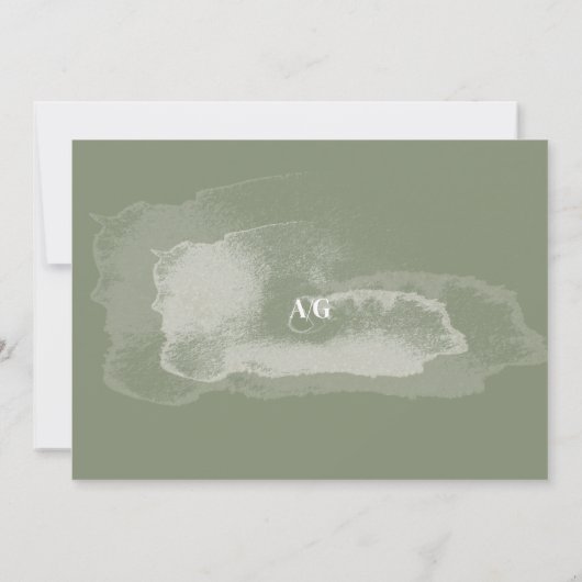Save The Date Sage moderne Calligraphie verte Photo QR Code (Dos)