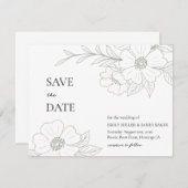 Save The Date Sage Rose Sauvage Simple Enregistrer La Date (Devant / Derrière)