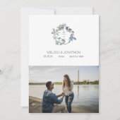 Save The Date Sage Silver Green Floral Ajouter Image Enregistrer (Devant)