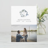 Save The Date Sage Silver Green Floral Ajouter Image Enregistrer (Debout devant)